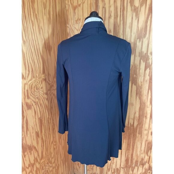 Cabi Waterfall Shawl Cardigan Open Front Long Sleeve Navy Blue Knit Size S - Picture 2 of 10